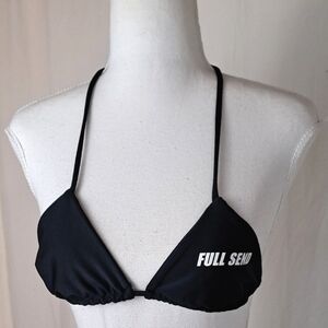 Full Send Black Triangle Bikini Top With Logo SzS